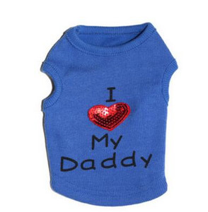 Vasaras mājdzīvnieku suns apģērbs Veste Kucēns Kaķi Mētelis Apģērbs T-krekls Mascotas Veste ES MĪLU SAVU TĒTI ES MĪLU SAVU MAMMU Cachorro