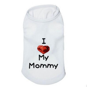 Vasaras mājdzīvnieku suns apģērbs Veste Kucēns Kaķi Mētelis Apģērbs T-krekls Mascotas Veste ES MĪLU SAVU TĒTI ES MĪLU SAVU MAMMU Cachorro