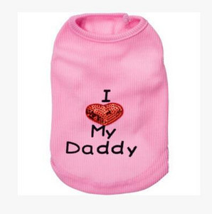 Vasaras mājdzīvnieku suns apģērbs Veste Kucēns Kaķi Mētelis Apģērbs T-krekls Mascotas Veste ES MĪLU SAVU TĒTI ES MĪLU SAVU MAMMU Cachorro