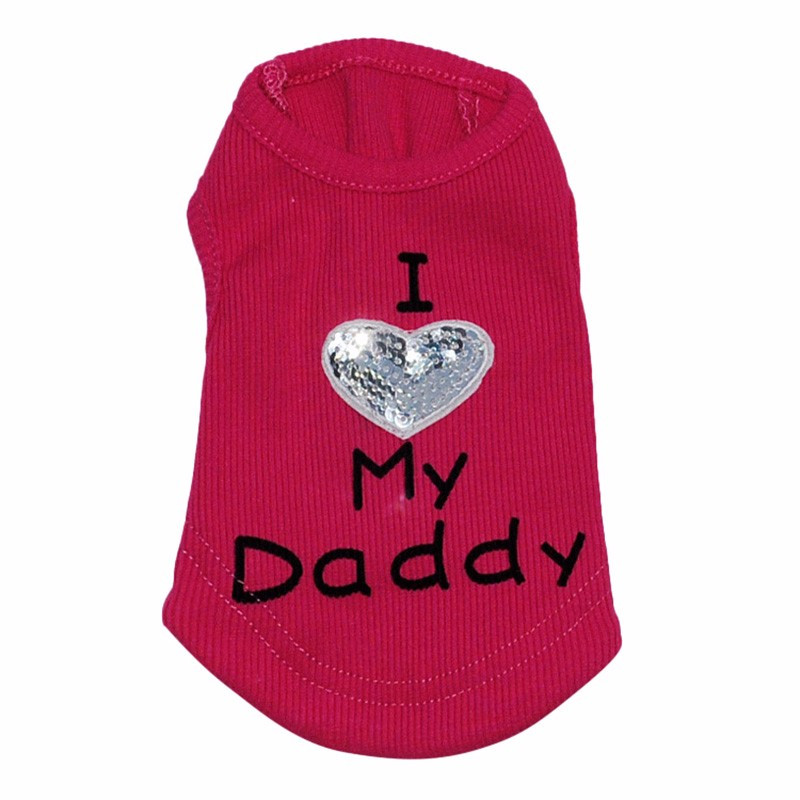 Vasaras mājdzīvnieku suns apģērbs Veste Kucēns Kaķi Mētelis Apģērbs T-krekls Mascotas Veste ES MĪLU SAVU TĒTI ES MĪLU SAVU MAMMU Cachorro