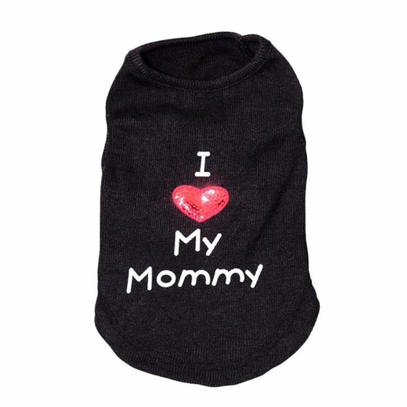 Vasaras mājdzīvnieku suns apģērbs Veste Kucēns Kaķi Mētelis Apģērbs T-krekls Mascotas Veste ES MĪLU SAVU TĒTI ES MĪLU SAVU MAMMU Cachorro