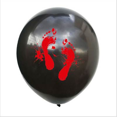 12 hüvelykes Halloween Latex léggömb Rendőrségi sziréna fej Koponya Ujjlenyomatok Vér Lábnyomok Horror Party dekoráció 10db/20db