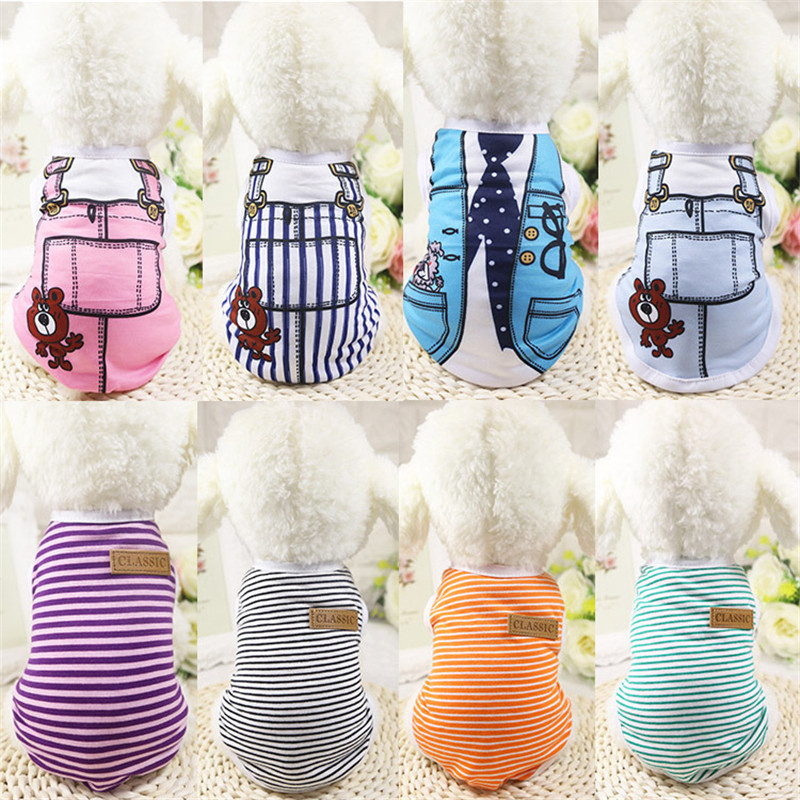 2018 m. naujiena pavasario vasaros diržo šunų liemenė Meškiuko medvilniniai šunų drabužiai šuniukų marškinėliai mažų šunų mados dizainui