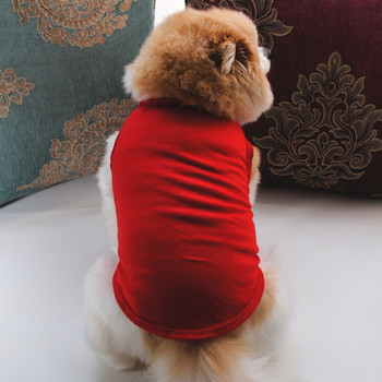 Летни дрехи за домашни любимци за малки и средни кучета Едноцветна памучна тениска Аксесоари за кучета Котешка жилетка Ризи Облекла за домашни любимци XS-3XL Стоки за домашни любимци