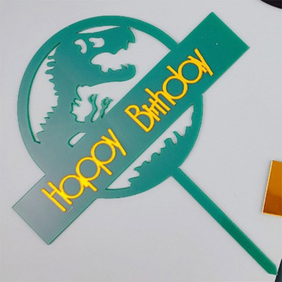 Naujas akrilinis dinozaurų gimtadienio torto užpilas Mieli gyvūnai Gimtadienio torto apmušalas, skirtas gimtadienio dinozaurų vakarėliui papuošti