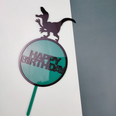 Naujas akrilinis dinozaurų gimtadienio torto užpilas Mieli gyvūnai Gimtadienio torto apmušalas, skirtas gimtadienio dinozaurų vakarėliui papuošti