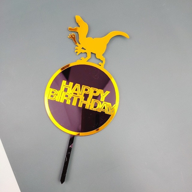 Naujas akrilinis dinozaurų gimtadienio torto užpilas Mieli gyvūnai Gimtadienio torto apmušalas, skirtas gimtadienio dinozaurų vakarėliui papuošti