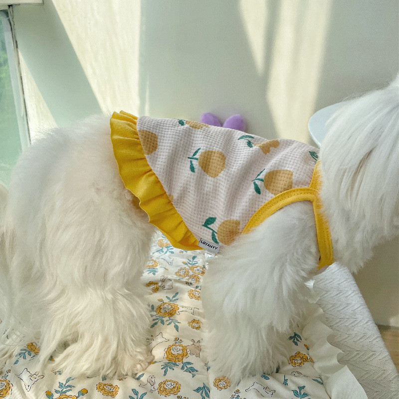 Divat Tulipán Mellény Kisállat Kutya Ruhák Nyomtatás Édes kutyáknak Ruházat Mellény Macska Kicsi Aranyos Vékony Nyári Puha Kölyökkutya ing 강아지 옷