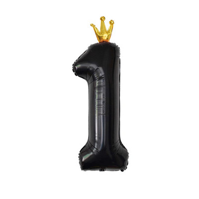 Decoratiune cu balon cu heliu pentru petrecerea de 1 aniversare a bebelușilor, cu numărul 1, coroană, cu balon din folie pentru pisici, pentru aniversare