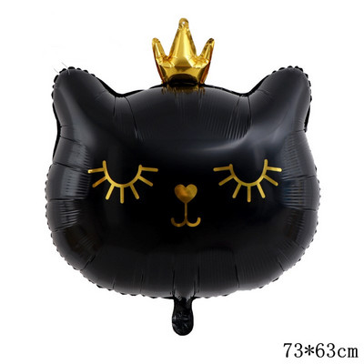 Decoratiune cu balon cu heliu pentru petrecerea de 1 aniversare a bebelușilor, cu numărul 1, coroană, cu balon din folie pentru pisici, pentru aniversare