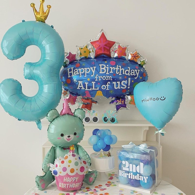 Decoratiune cu balon cu heliu pentru petrecerea de 1 aniversare a bebelușilor, cu numărul 1, coroană, cu balon din folie pentru pisici, pentru aniversare