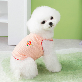 Καλοκαιρινό γιλέκο κατοικίδιων ζώων για μικρομεσαίους σκύλους Ρούχα μπλουζάκι για κουτάβι γάτα Μόδα πουκάμισο Chihuahua αναπνέουσα πατημασιά ρούχα για σκύλους προμήθειες
