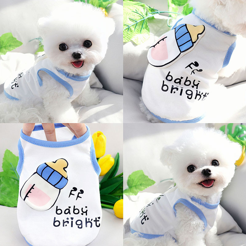 Naminių gyvūnėlių buteliuko liemenė Vasariniai šunų rūbai Ploni Stilius Teddy Megztinis Šaunūs marškinėliai Mažas Šuns Namai Drabužiai be rankovių XS-XL