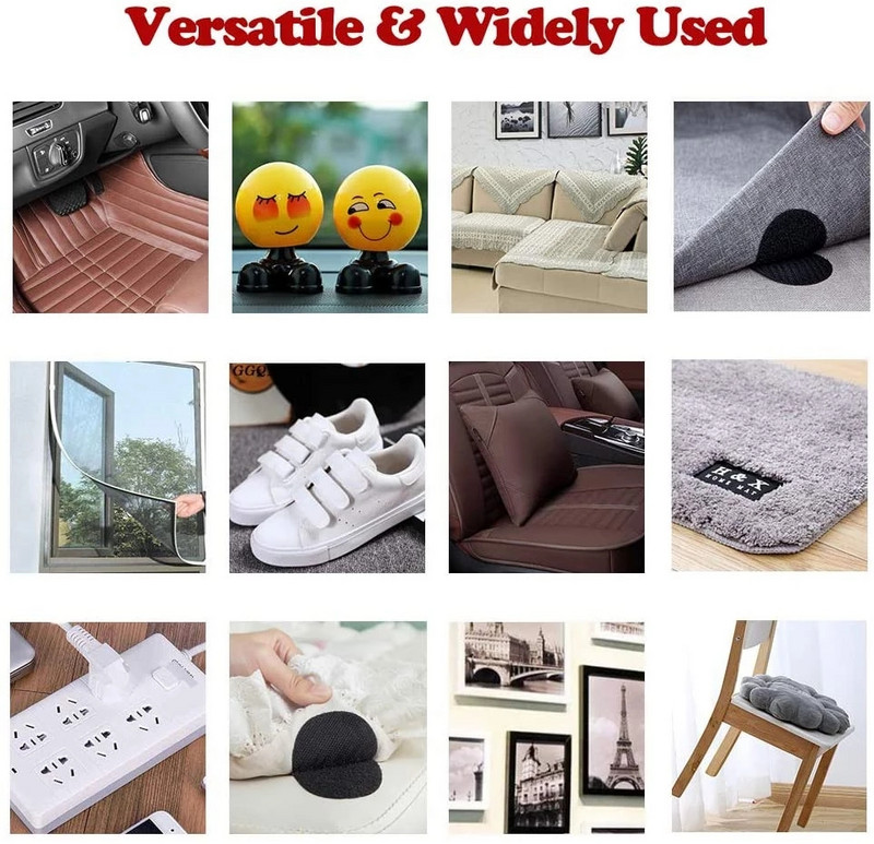 5-30 porų 60 mm tvirtas lipnus tvirtinimo elementas su taškeliais lipdukai Lipni juosta patalynės sofos kilimėliui, neslystantis kilimėlis