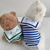 Stripe Summer Spring Dog T-shirt Μαλακό Small Medium Dog Puppy πουκάμισο με εμπριμέ γιλέκο για σκύλο για κατοικίδιο T-shirt για κουτάβι Ύφασμα σκύλου
