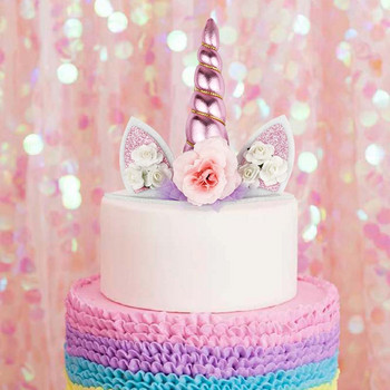 Rainbow Unicorn Cupcake Опаковки Торти за торти Декорации за торти за рожден ден Инструменти Baby Shower Festival Unicorn парти консумативи