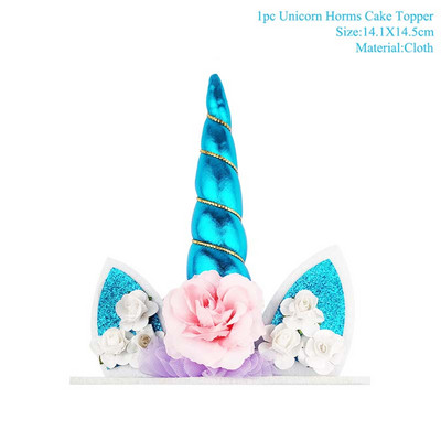 Vaivorykštės vienaragių keksiukų įvyniojimai Tortų viršeliai Gimtadienio vakarėlio tortų papuošimai Įrankiai Baby Shower Festival Vienaragio vakarėlio reikmenys