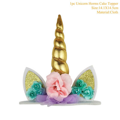 Vaivorykštės vienaragių keksiukų įvyniojimai Tortų viršeliai Gimtadienio vakarėlio tortų papuošimai Įrankiai Baby Shower Festival Vienaragio vakarėlio reikmenys