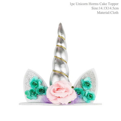 Vaivorykštės vienaragių keksiukų įvyniojimai Tortų viršeliai Gimtadienio vakarėlio tortų papuošimai Įrankiai Baby Shower Festival Vienaragio vakarėlio reikmenys