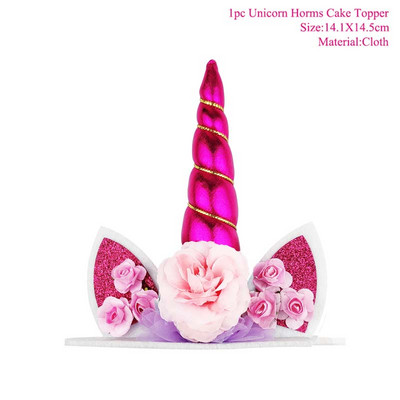 Vaivorykštės vienaragių keksiukų įvyniojimai Tortų viršeliai Gimtadienio vakarėlio tortų papuošimai Įrankiai Baby Shower Festival Vienaragio vakarėlio reikmenys