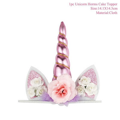 Vaivorykštės vienaragių keksiukų įvyniojimai Tortų viršeliai Gimtadienio vakarėlio tortų papuošimai Įrankiai Baby Shower Festival Vienaragio vakarėlio reikmenys