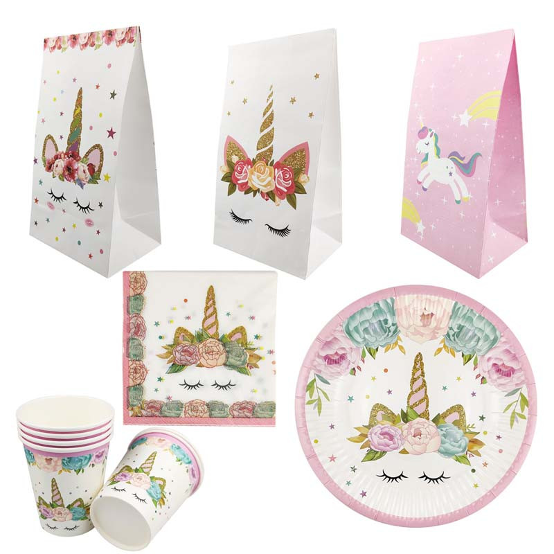 Vaivorykštės vienaragių keksiukų įvyniojimai Tortų viršeliai Gimtadienio vakarėlio tortų papuošimai Įrankiai Baby Shower Festival Vienaragio vakarėlio reikmenys