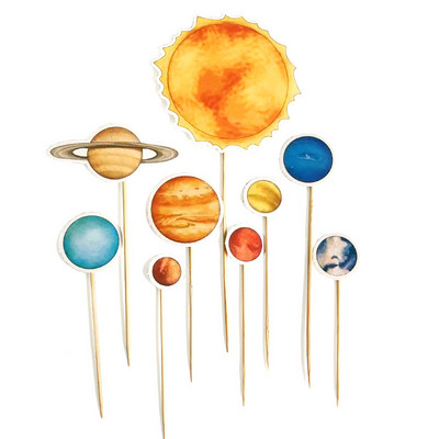 Kosmosa tēma Cake Topper Kosmosa planēta Astronautu kūkas dekorēšana dzimšanas dienas ballīšu dekorēšanai bērniem dāvanas bērnu duša