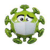 1 tk Jumbo 30-tollised viirusõhupallid mask Roheline karantiin, naljakad lapsed, palju õnne sünnipäevaks peokaunistuseks epideemia ennetamise tarvikud