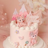 Lovely Pink Fox Animals Cake Toppers για τούρτα γενεθλίων κοριτσιών Παιδικό πάρτι Χρόνια πολλά για το μωρό Προμήθειες Υπέροχα δώρα