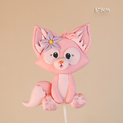 Lovely Pink Fox Animals Cake Toppers για τούρτα γενεθλίων κοριτσιών Παιδικό πάρτι Χρόνια πολλά για το μωρό Προμήθειες Υπέροχα δώρα