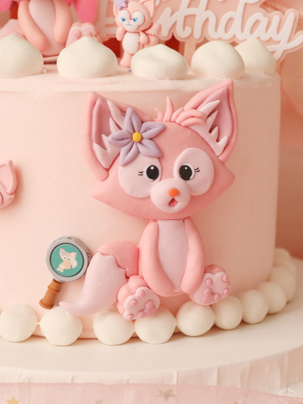 Lovely Pink Fox Animals Cake Toppers για τούρτα γενεθλίων κοριτσιών Παιδικό πάρτι Χρόνια πολλά για το μωρό Προμήθειες Υπέροχα δώρα