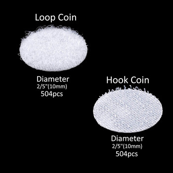 99 ζεύγη ταινία διπλής όψης Dots Αυτοκόλλητο στερέωμα 10mm Δίσκος με ισχυρή κόλλα Αυτοκόλλητα Λευκά στρογγυλά νομίσματα DIY Hook Loop Tape