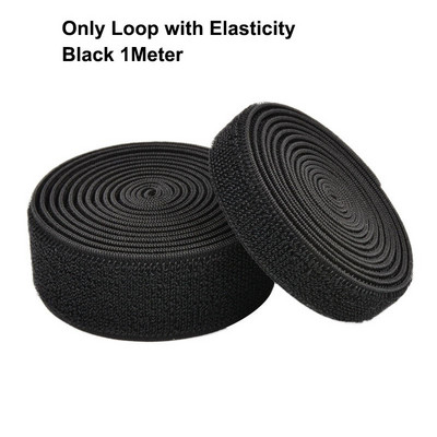 1-meetrine elastne konks- ja silmuskinnituslint Nailonist elastne riba ilma kleepuvate silmusribadeta isetegemise õmblemiseks 20/25/30/38/50/100 mm