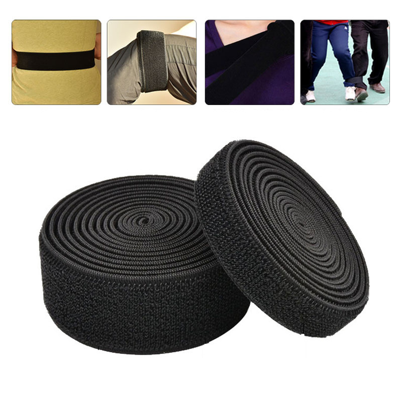 1-meetrine elastne konks- ja silmuskinnituslint Nailonist elastne riba ilma kleepuvate silmusribadeta isetegemise õmblemiseks 20/25/30/38/50/100 mm