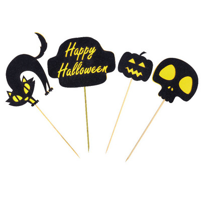 Karikatūra Helovīna kūka Topper cupcake Ķirbju spoku ragana Helovīna deserta dekorēšanai ballītes kūkas karogi cepšanas piederumi