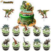 Dinosaur Cupcake Toppers Επιλογές Dino Cake Διακοσμήσεις Αγόρια Παιδικό Δεινόσαυρο πάρτι γενεθλίων Διακοσμητικό πάρτι Jurassic World