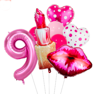 7 τμχ Bachelor Party Balloon Lipstick Kiss Me Ring Balloon Helium Balloon Spa Party I Love You Wedding Wedding Wedding Balloon