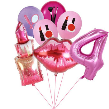 7 τμχ Bachelor Party Balloon Lipstick Kiss Me Ring Balloon Helium Balloon Spa Party I Love You Wedding Wedding Wedding Balloon