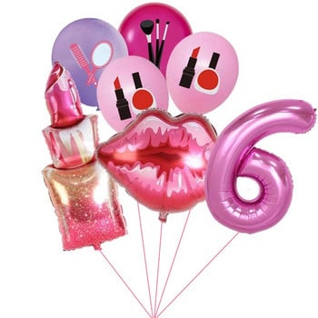 7 τμχ Bachelor Party Balloon Lipstick Kiss Me Ring Balloon Helium Balloon Spa Party I Love You Wedding Wedding Wedding Balloon