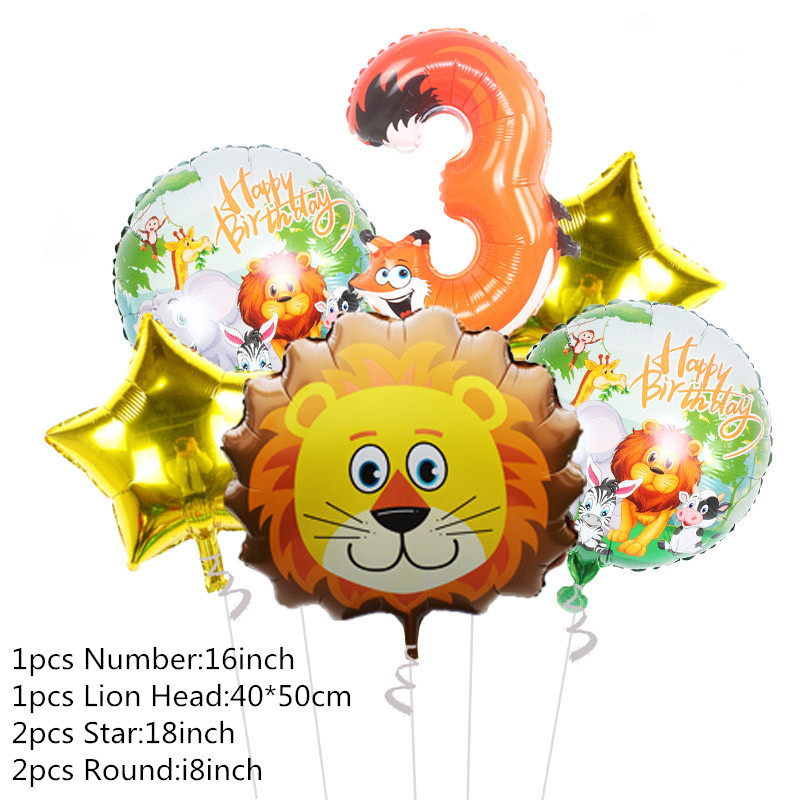 Dzsungel állat oroszlán tehén zebra elefánt majom fólia léggömb állatkert szafari farm téma Születésnapi parti dekoráció gyerekek baba zuhany dekoráció