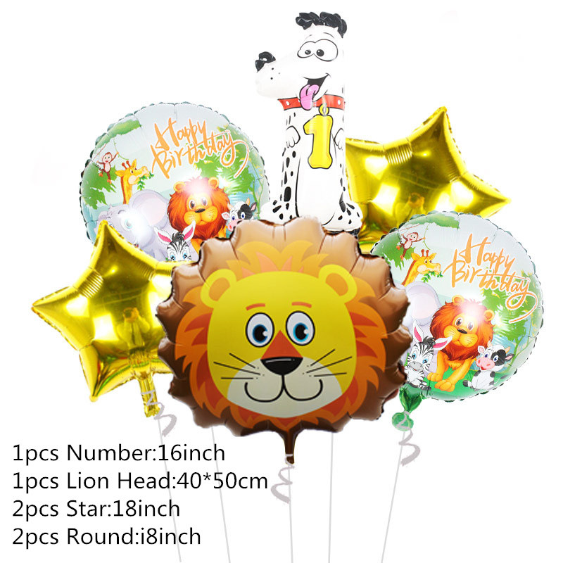 Dzsungel állat oroszlán tehén zebra elefánt majom fólia léggömb állatkert szafari farm téma Születésnapi parti dekoráció gyerekek baba zuhany dekoráció