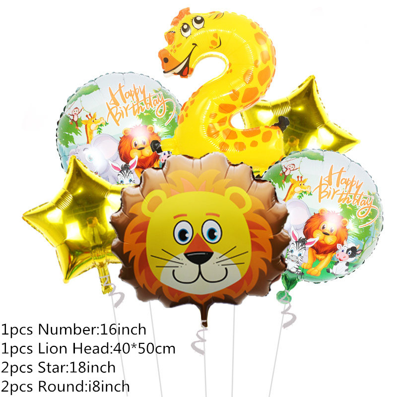 Dzsungel állat oroszlán tehén zebra elefánt majom fólia léggömb állatkert szafari farm téma Születésnapi parti dekoráció gyerekek baba zuhany dekoráció