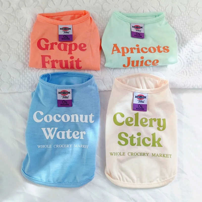 Daudzkrāsains mājdzīvnieku veste suņu apģērbs Mājdzīvnieku T-krekls Mīksts kucēnu apģērbs Suņi Mode Čivavas vasaras mājdzīvnieku veste Mazo suņu kostīms Mopsis