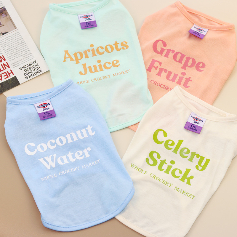 Daudzkrāsains mājdzīvnieku veste suņu apģērbs Mājdzīvnieku T-krekls Mīksts kucēnu apģērbs Suņi Mode Čivavas vasaras mājdzīvnieku veste Mazo suņu kostīms Mopsis