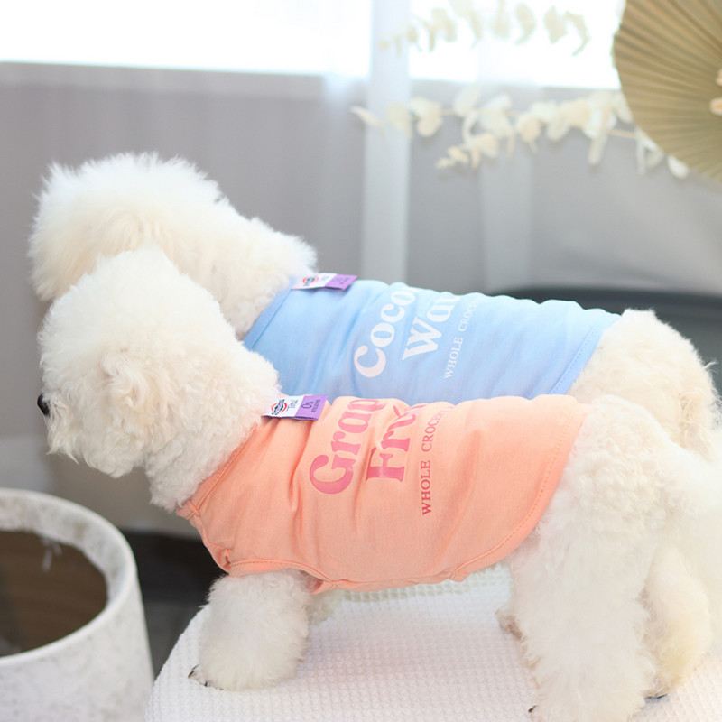 Daudzkrāsains mājdzīvnieku veste suņu apģērbs Mājdzīvnieku T-krekls Mīksts kucēnu apģērbs Suņi Mode Čivavas vasaras mājdzīvnieku veste Mazo suņu kostīms Mopsis