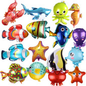 Baloane cu animale oceanice Baloane din folie Lumea marinei Caracatiță de mare Rechin Crab Rechin Globefish Baloane Jucării pentru copii Decorații pentru petrecerea de aniversare
