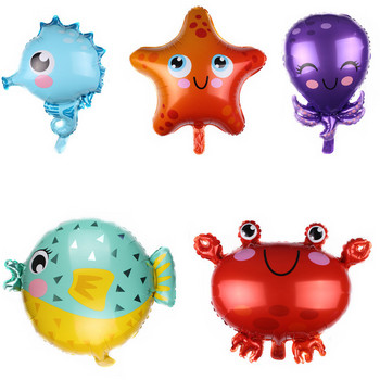 Океански балони с животни Морски свят Фолиеви балони Морски октопод Акула Рак Акула Globefish Балони Детски играчки Декорации за парти за рожден ден