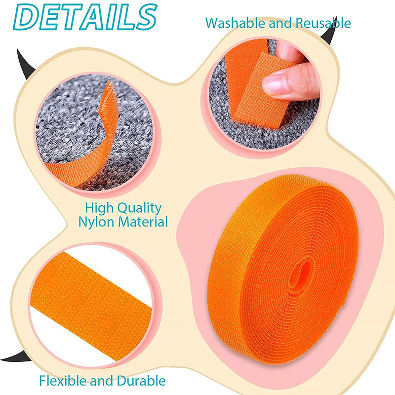 2 M/Pairs Krāsaina āķa un cilpas stiprinājuma lente Nelīpoša āķa stiprinājuma auduma lente Uzšūšana neilona lipīga DIY amatniecības piederumi
