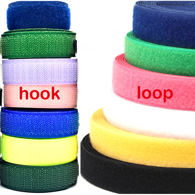 2 M/Pairs Krāsaina āķa un cilpas stiprinājuma lente Nelīpoša āķa stiprinājuma auduma lente Uzšūšana neilona lipīga DIY amatniecības piederumi