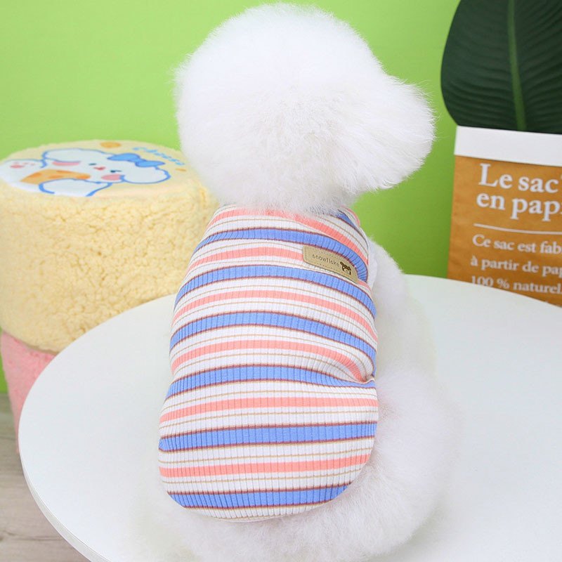 Csíkok Kutya Mellény Kölyök macska Ujjatlan kapucnis pulóverek Kisállatruhák Nyári kutyapóló Mellények Kis kutyáknak Chihuahua Yorkie Háziállatok Pulóverek